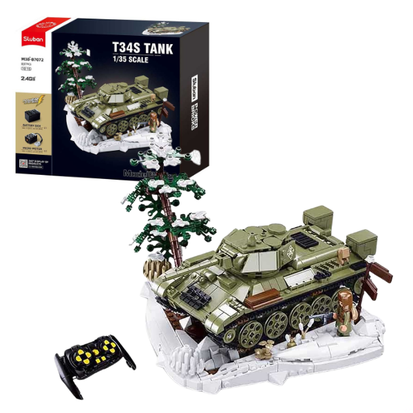 Set de construcție “Tanc Т-34”, scara 1:35, cu telecomandă, 873 elem.