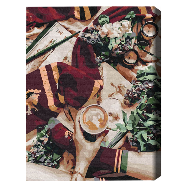 Pictură pe numere 40х50 cm (în cutie) – La cafea în Hogwarts