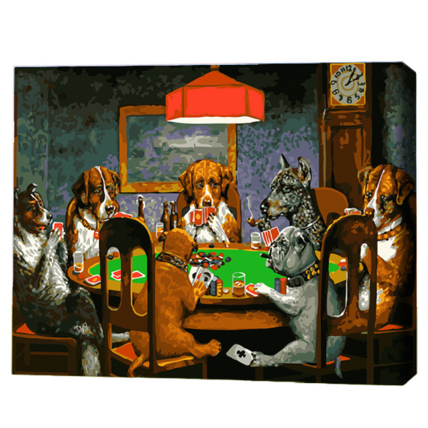 Pictură pe numere 40×50 cm (fără cutie)  –  Partidă de poker