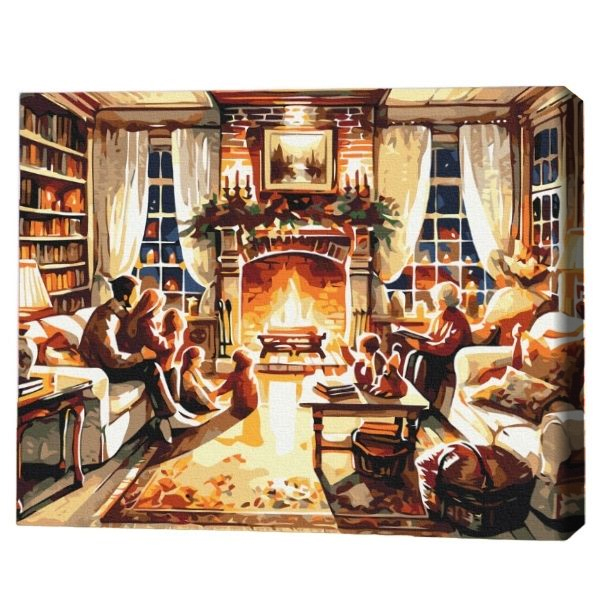 Pictură pe numere 40*50 cm (în cutie) – Seară călduroasă în familie