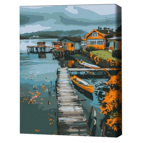 Pictură pe numere 40х50 cm (fără cutie) – Orășel pescăresc.