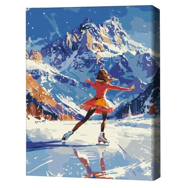 Pictură pe numere 40*50 cm (în cutie) – Dans pe gheață.