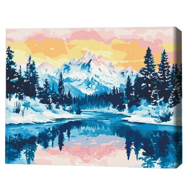 Pictură pe numere 40х50 cm (fără cutie) – Vârfuri argintii.