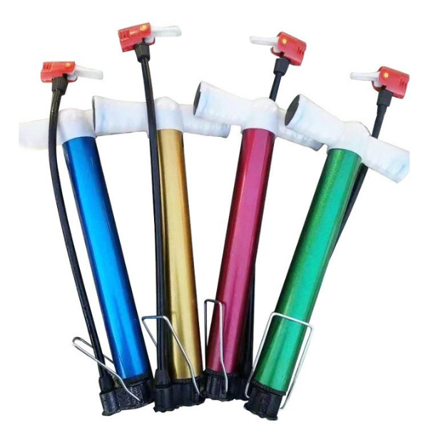Pompă de mână metalică pentru minge/bicicletă, multicoloră