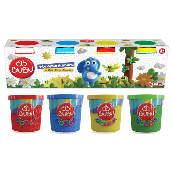 Plastilină de modelat în borcănele, 4 x 125 g
