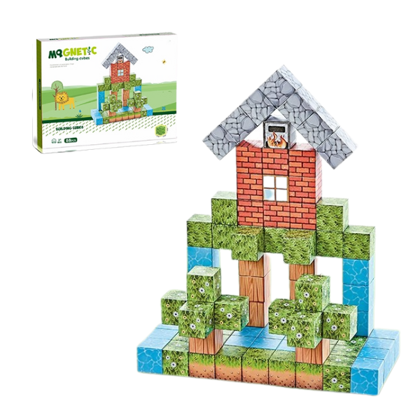 Set de construcție din cuburi magnetice, 88 elem.