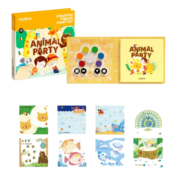 Set de Creație și Pictură cu Degetele “Petrecerea animalelor”
