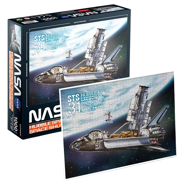Puzzle „Hubble – Telescop spațial și naveta spațială orbitală”, 1000 de piese