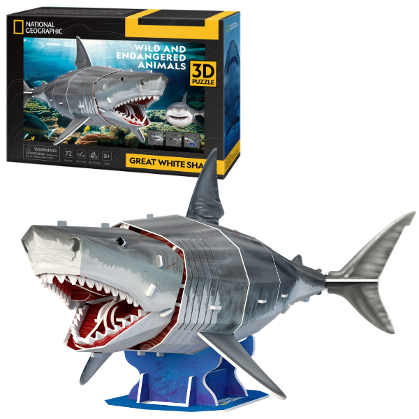 3D puzzle “Marele rechin alb”, 78 elemente