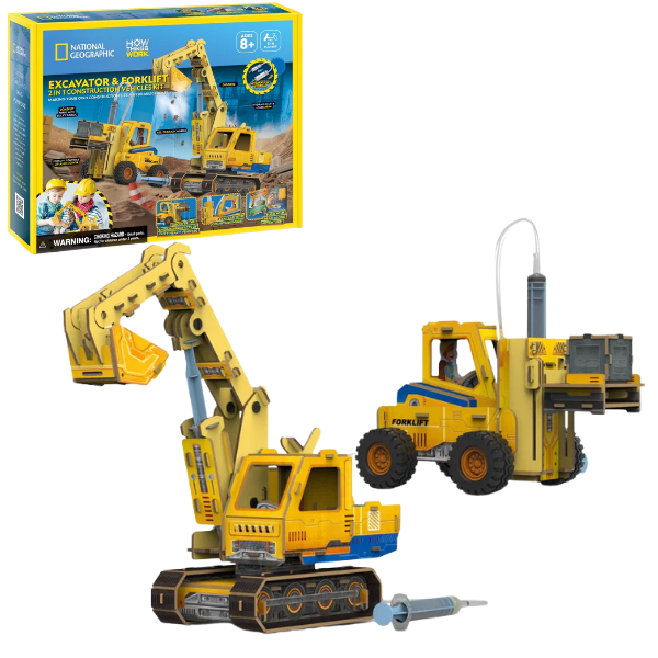 3D puzzle „Excavator și Stivuitor”