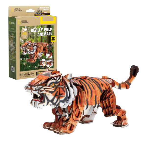 3D puzzle “Tigrul Siberian”, 87 elemente