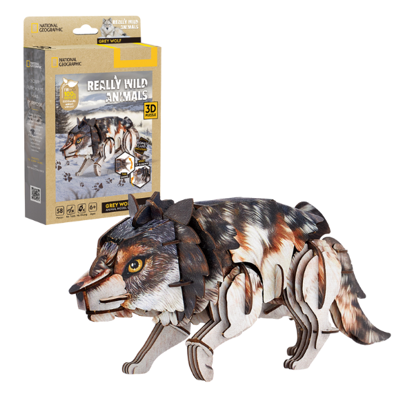 3D puzzle “Lupul Gri”, 58 elemente