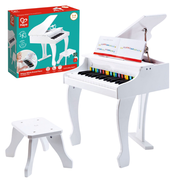 Instrument muzical „Pian alb cu scaun”