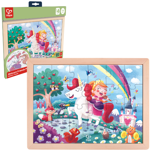 Puzzle 2 în 1 “Unicorn și prieteni”