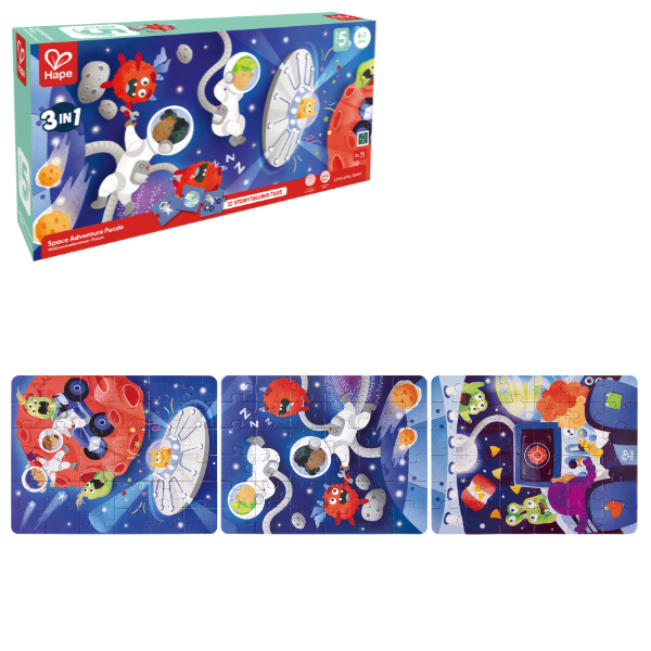 Set puzzle 3 în 1 “Aventura în Spațiu”