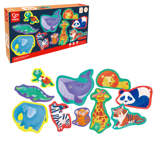 Set puzzle 10 în 1 “Prietenii Junglei”