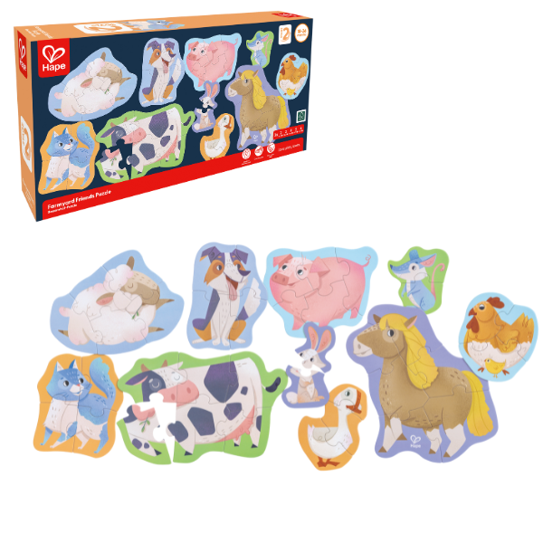 Set puzzle 10 în 1 “Prietenii de la Fermă”