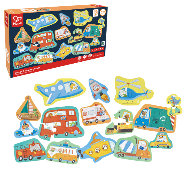 Set puzzle 15 în 1 “Vehicule”