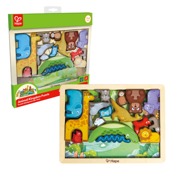 Puzzle “Regatul Animalelor”, 16 piese