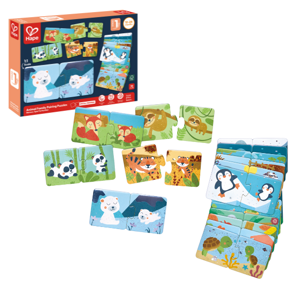 Puzzle joc “Potrivește perechea – Animale și pui”