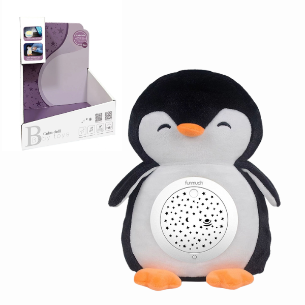 Lampă de noapte-proiector „Pinguin” cu efecte sonore și luminoase