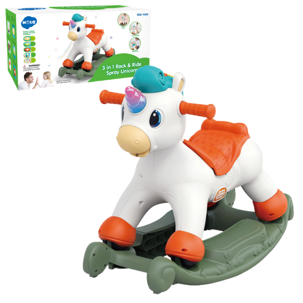 Balansoar 3 în 1 “Unicorn” cu aburi și lumini