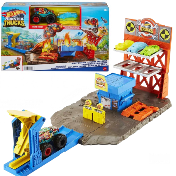 Hot Wheels Monster Trucks Set “Blast Station”