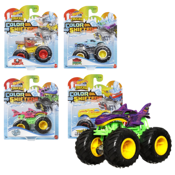 Hot Wheels Monster Trucks care își pot schimba culoarea, în asortiment