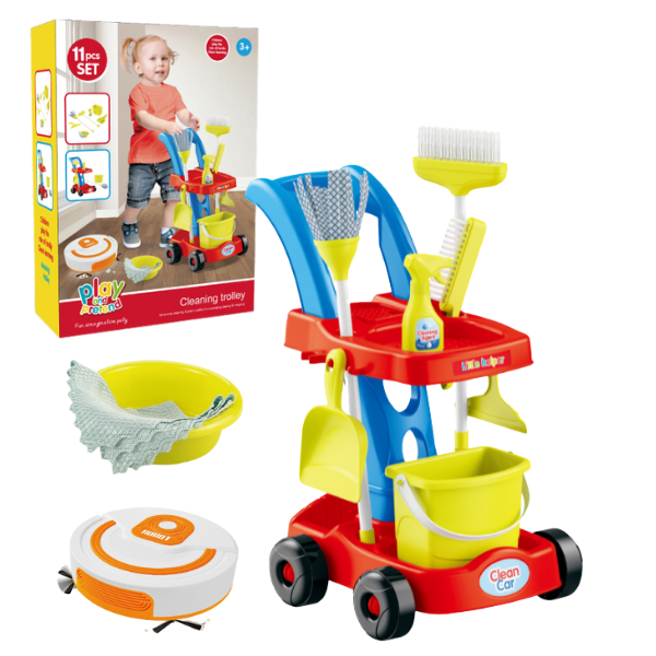 Set de curățenie cu cărucior și mătură