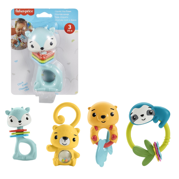 Fisher Price  Zornăitoare cu dentier și ajutor în dezvoltarea motorică (as.)