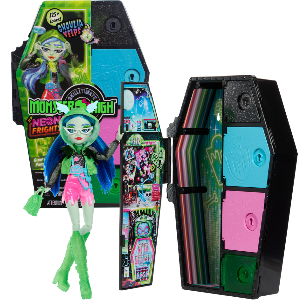 Set de joc Monster High Neon Frigh “Ghoulia Yelps și Secrete din șifonier”