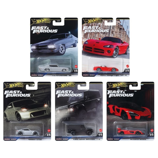 Hot Wheels Mașina din colecția Premium Fast & Furios 5 modele