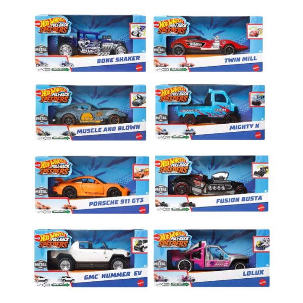 Mașina Hot Wheels de inerție “Pull-Back Speeders” (as.)
