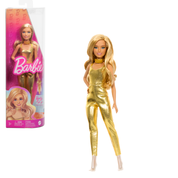 Păpușa Barbie în “salopetă aurie”