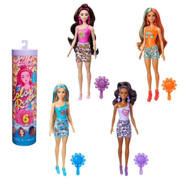 Păpușa Barbie Color Reveal gama “Inspirat de curcubeu”, tema anilor 1960