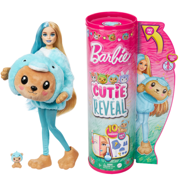 Păpușa Barbie Cutie Reveal “Urs în costum de delfin în costum de pluș”