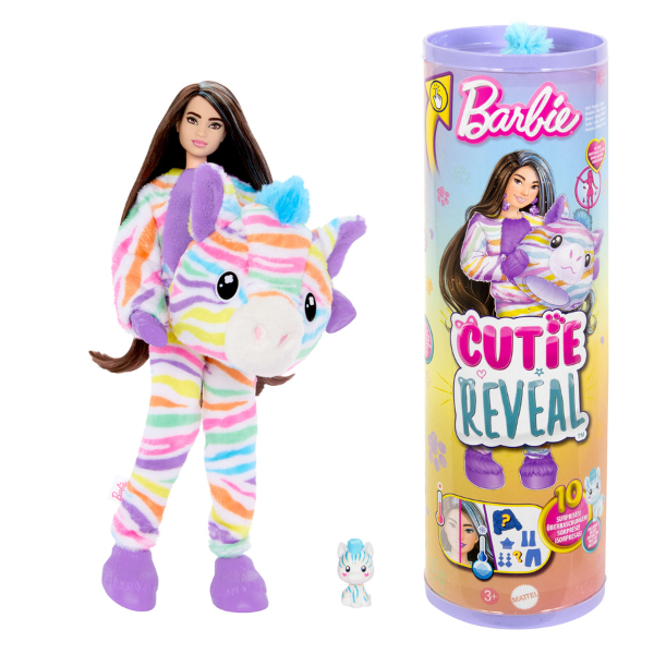 Păpușa Barbie Cutie „Barbie într-un costum de unicorn, de pluș”