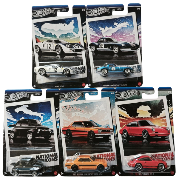 Set Hot Wheels Silver Series 2025 «National Icons» 1:64, în as.