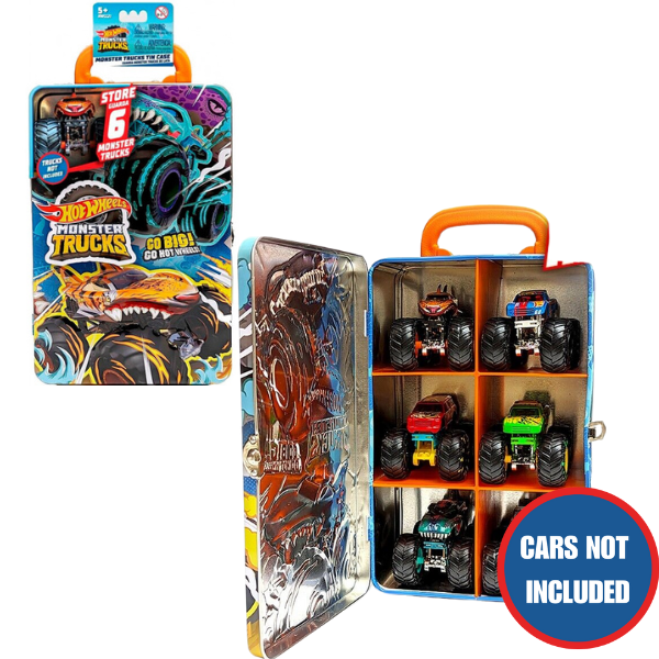 Hot Wheels Container pentru 6 mașinuțe din seria Monster Trucks