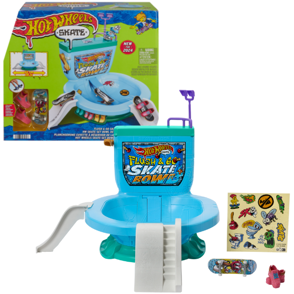 Hot Wheels Set de joc fingerboard Flush & Go Skate Bowl