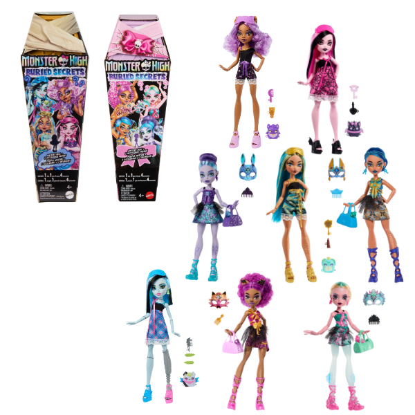 Păpușă-surpriză Monster High “Secrete Îngropate”, în as.