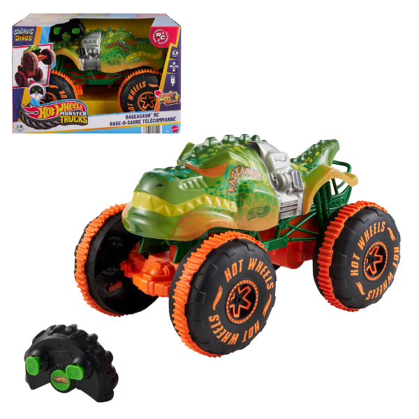 Mașină off-road cu telecomandă 1:15 Hot Wheels Monster Trucks „Rageasaur”
