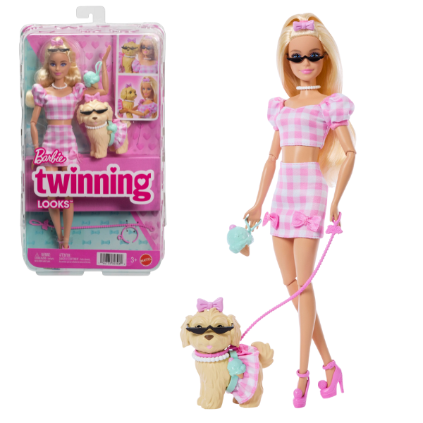 Păpușa Barbie “Ținute Asortate”, blondă cu cățeluș