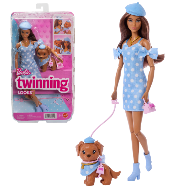 Păpușa Barbie “Ținute Asortate”, brunetă cu cățeluș