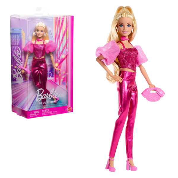 Păpușa Barbie “Fashionistă în costum roz lucios”