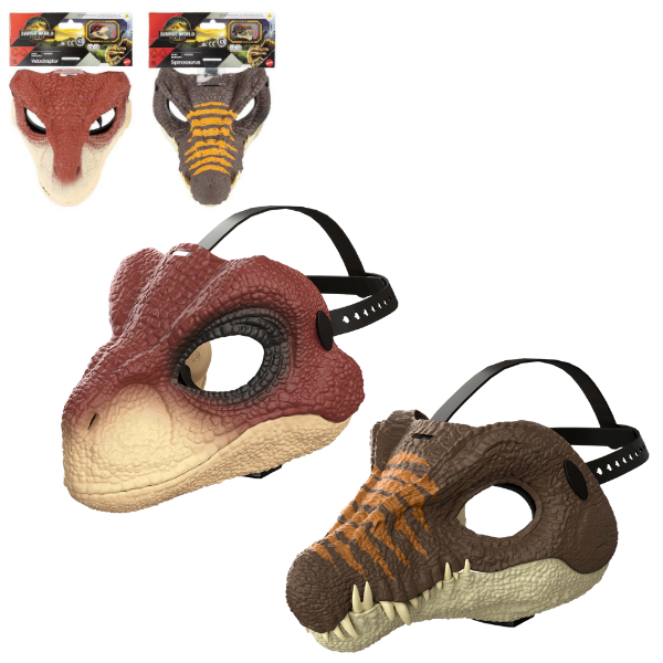 Mască de dinozaur “Jurrasic World”, în as.
