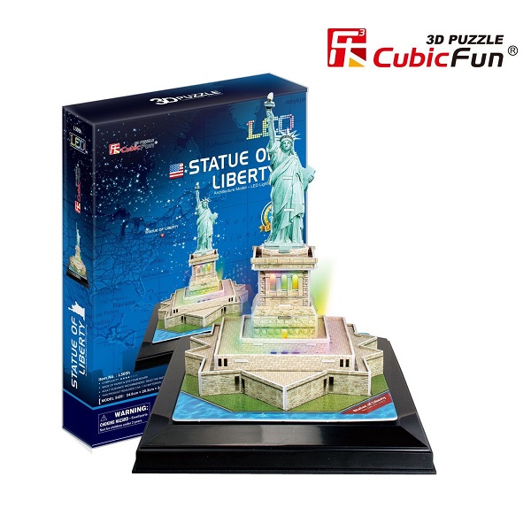 3D Puzzle „Statuia Libertății” cu iluminare LED, 37 elemente
