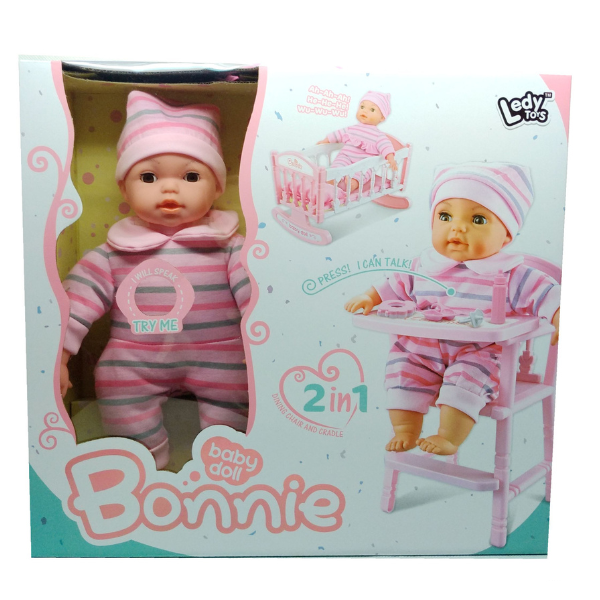 Păpușa vorbitoare Bonnie cu accesorii, 36 cm