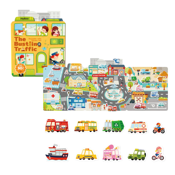Set de Stickere Gelatinoase Reutilizabile „Trafic Aglomerat”