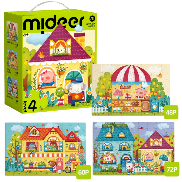 Seria de puzzle-uri “Orășelul de basm”, 3 în 1, nivelul 4